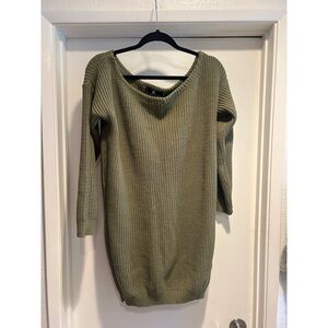 Olive Green Sweater Dress
